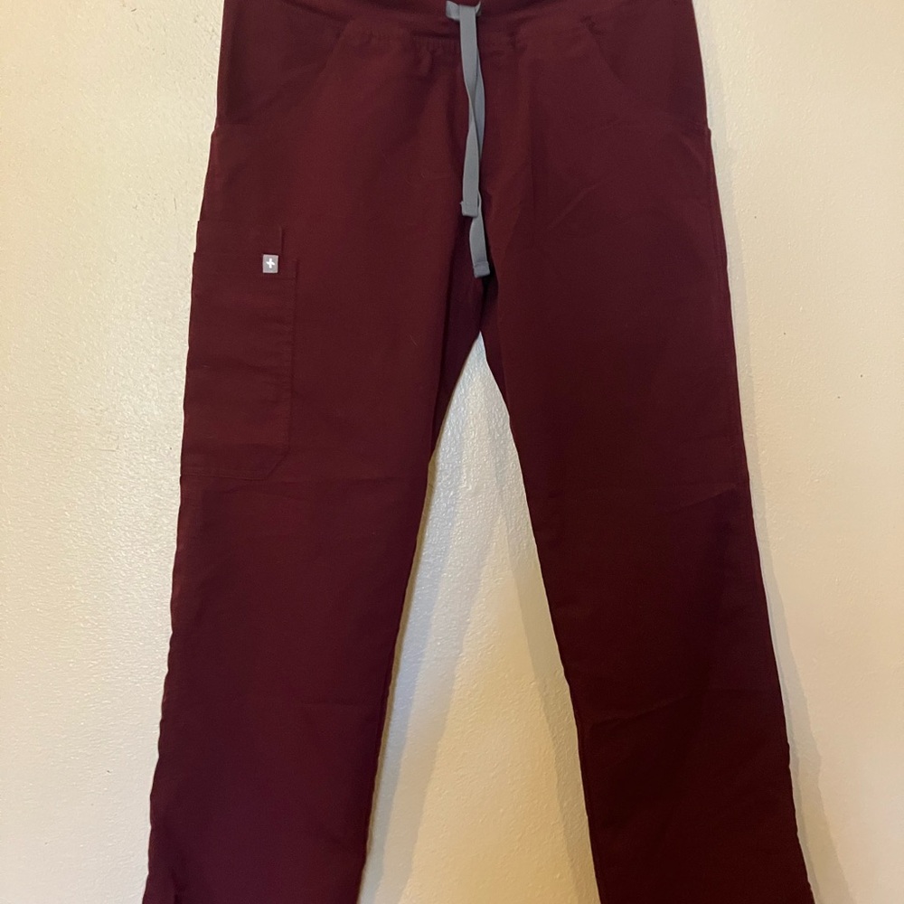 Figs Womens Maroon Scrub Pants